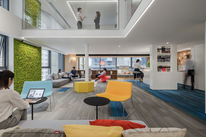 總部辦公室辦公區裝修設計效果圖