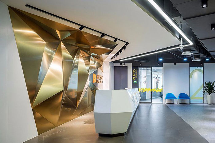 園區辦公室前臺裝修設計效果圖