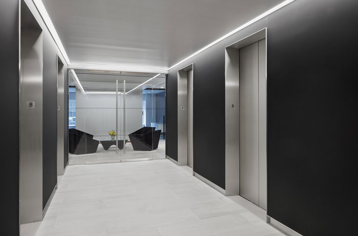 極簡風格辦公室電梯間裝修設計效果圖