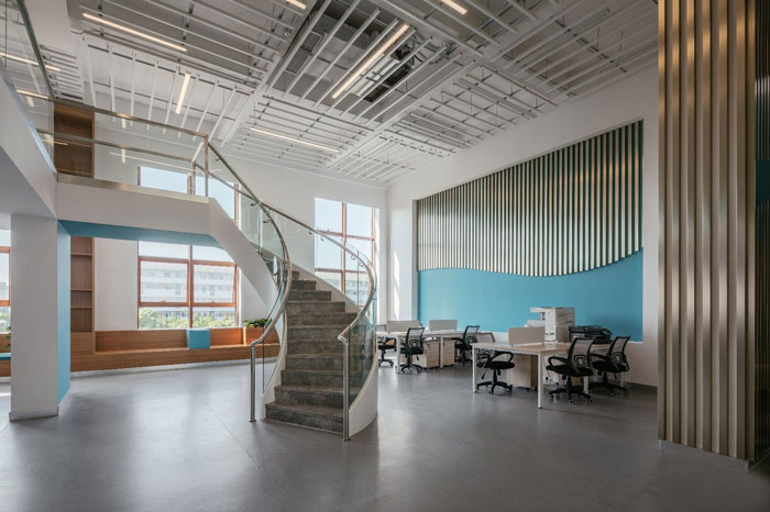 生物公司辦公室樓梯裝修設(shè)計(jì)效果圖