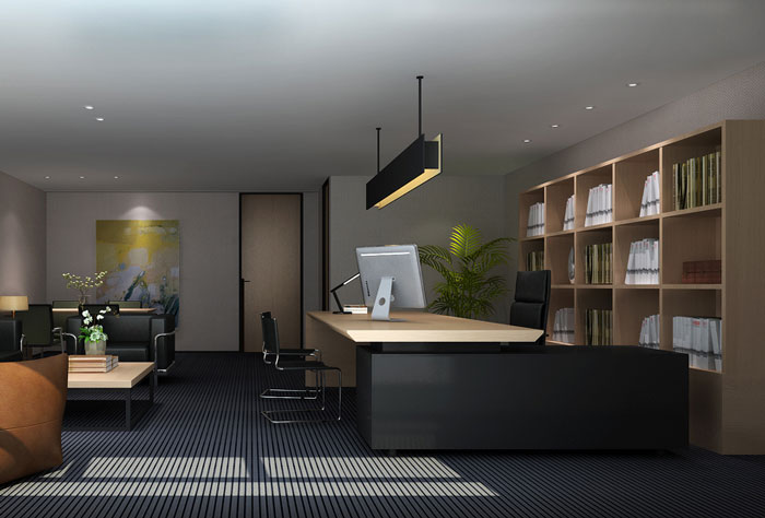 企業寫字樓總經理辦公室裝修設計效果圖