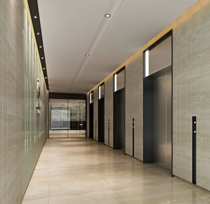 企業寫字樓辦公室電梯間裝修設計效果圖