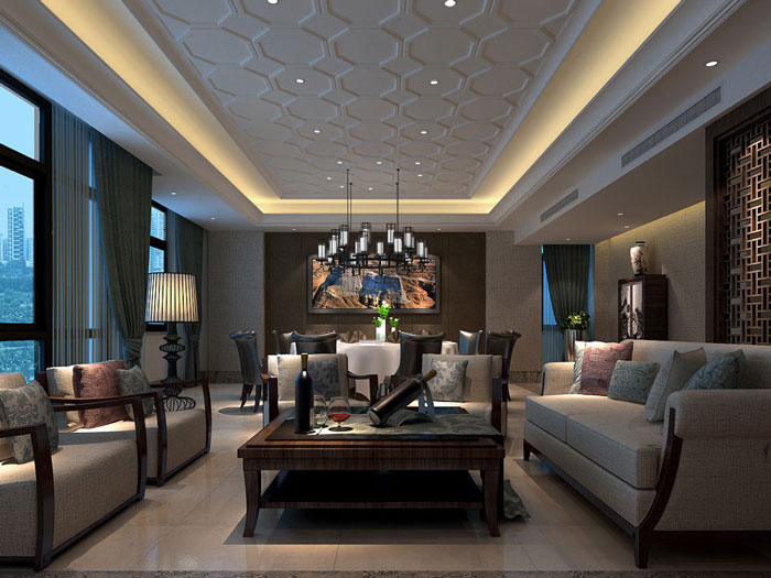 辦公室洽談區中式裝修效果圖