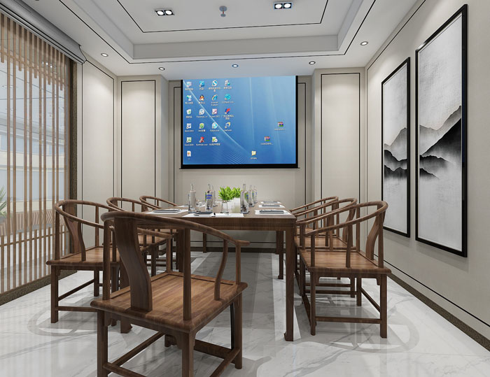 新中式辦公室會議室裝修設(shè)計效果圖