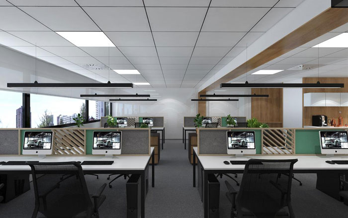 新中式辦公樓辦公區裝修設計效果圖