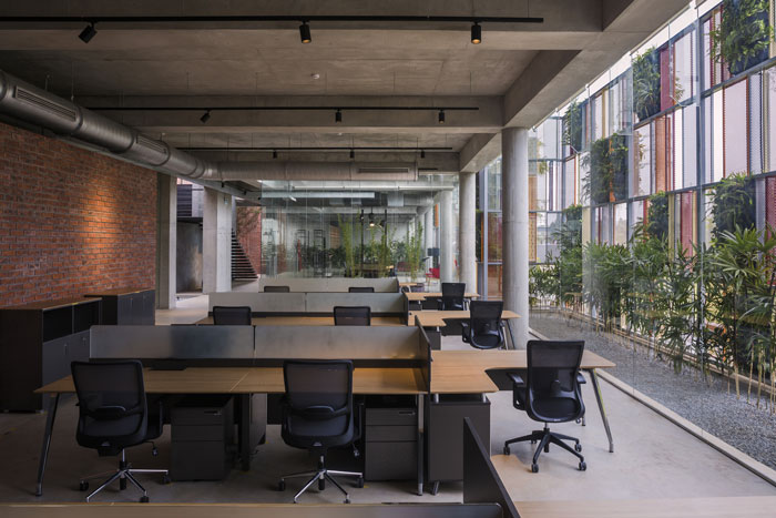 工廠辦公室辦公區裝修設計效果圖