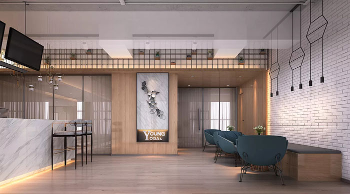 瑜伽館接待區(qū)裝修設計效果圖