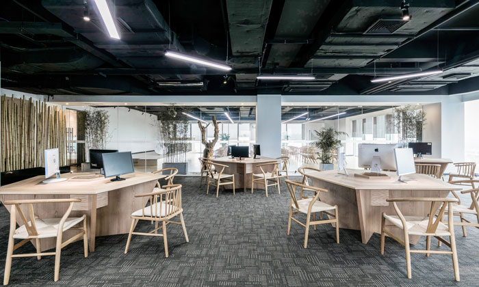 禪意辦公會所辦公區裝修效果圖