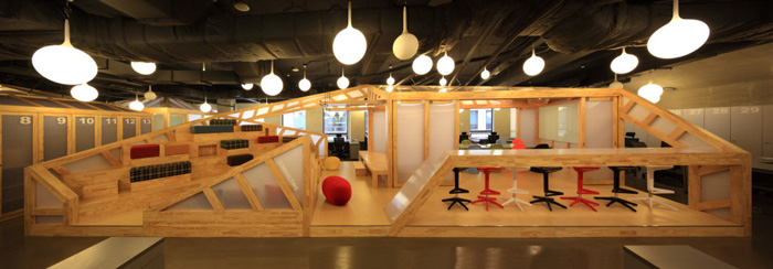 家具廠辦公室入口區裝修設計方案效果圖