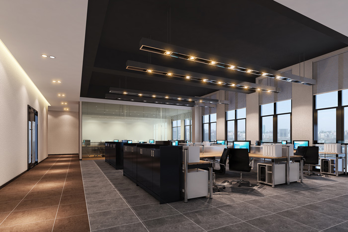 中式摩登風格辦公室辦公區裝修設計效果圖