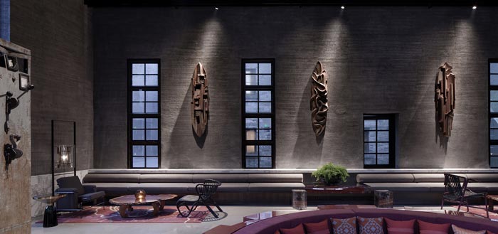 陽朔糖舍酒店接待大廳裝修設計效果圖