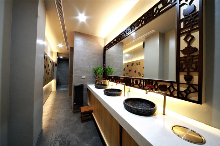 hello kitty主題餐廳洗手池裝修設計效果圖