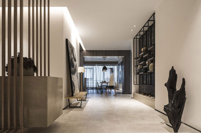 新中式風格辦公室前臺設計效果圖