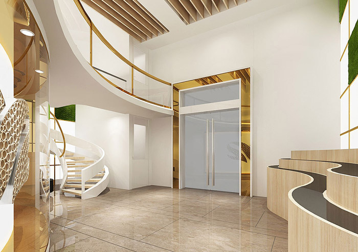 科技公司辦公室進門區裝修效果圖