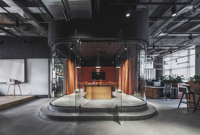 包豪斯風(fēng)格辦公室進(jìn)門(mén)區(qū)裝修設(shè)計(jì)效果圖