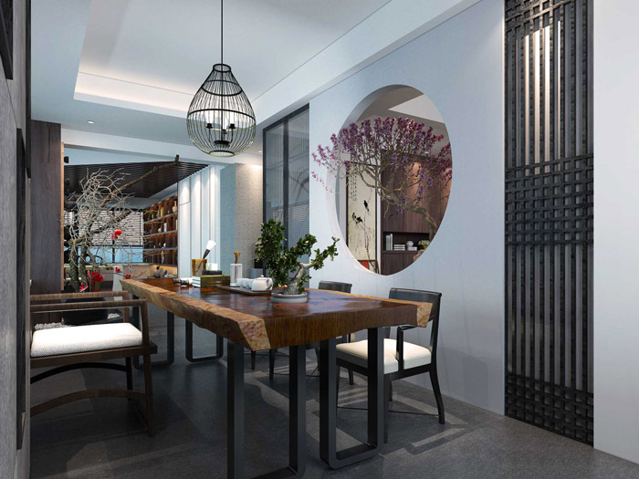 新中式辦公空間辦公區(qū)裝修設(shè)計(jì)效果圖