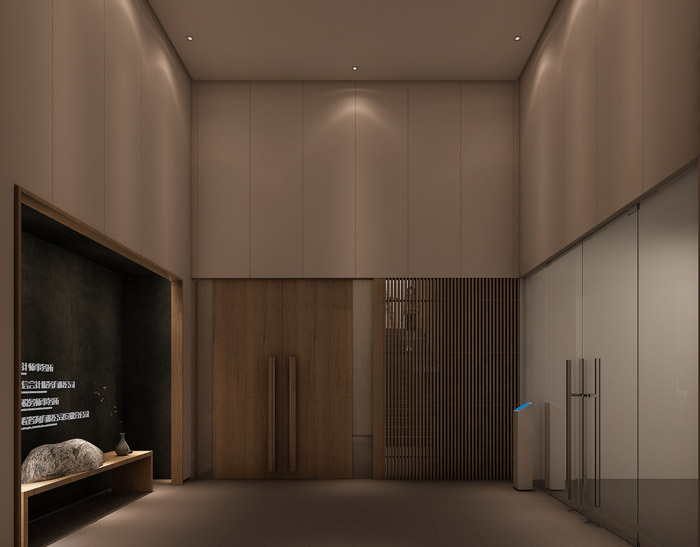 新中式辦公室入口設計裝修效果圖
