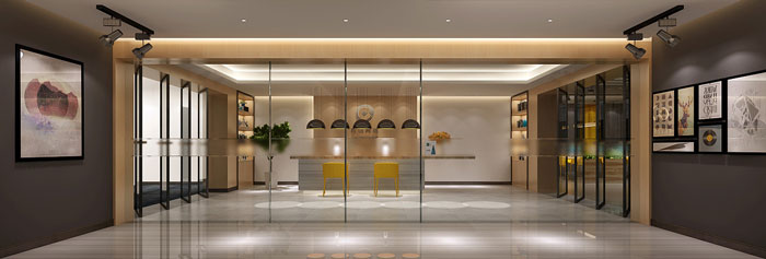 金融辦公室進門區裝飾設計效果圖