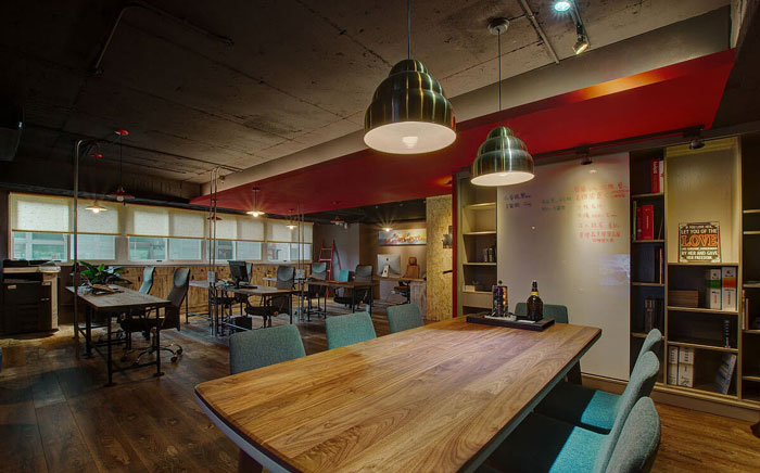 復古辦公室辦公區設計效果圖