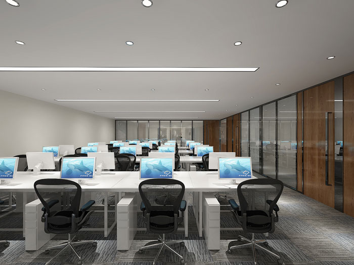 金融公司辦公室辦公區裝潢設計效果圖