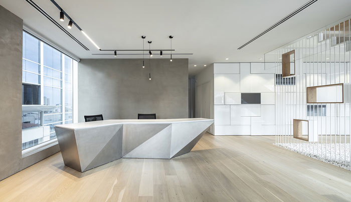 新總部辦公室前臺裝修設計效果圖