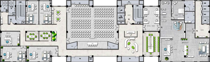 杭州環保公司辦公樓9F平面圖