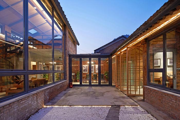 景區三合院民宿庭院設計效果圖